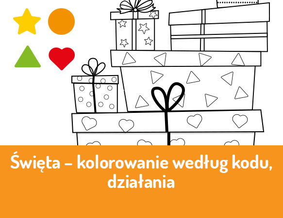 Święta - kolorowanie według kodu, działania matematyczne