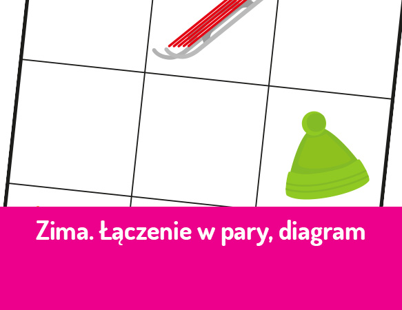 Zima – ubiór zimowy, łączenie w pary, diagram obrazkowy