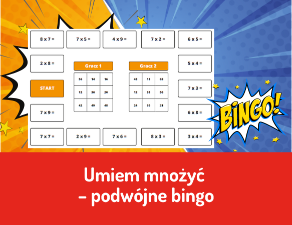 Umiem mnożyć – podwójne bingo