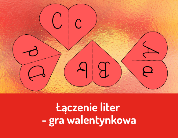 Łączenie liter – gra walentynkowa