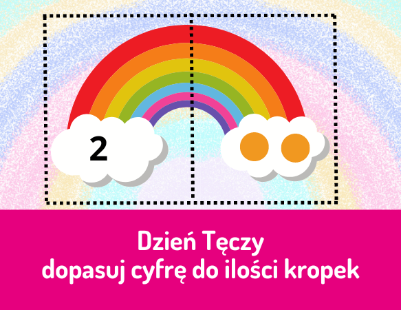 Dzień tęczy - dopasuj cyfrę do ilości kropek