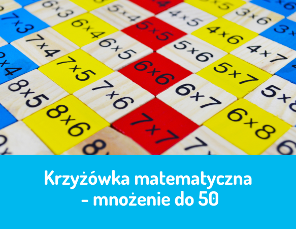 Krzyżówka matematyczna - mnożenie do 50