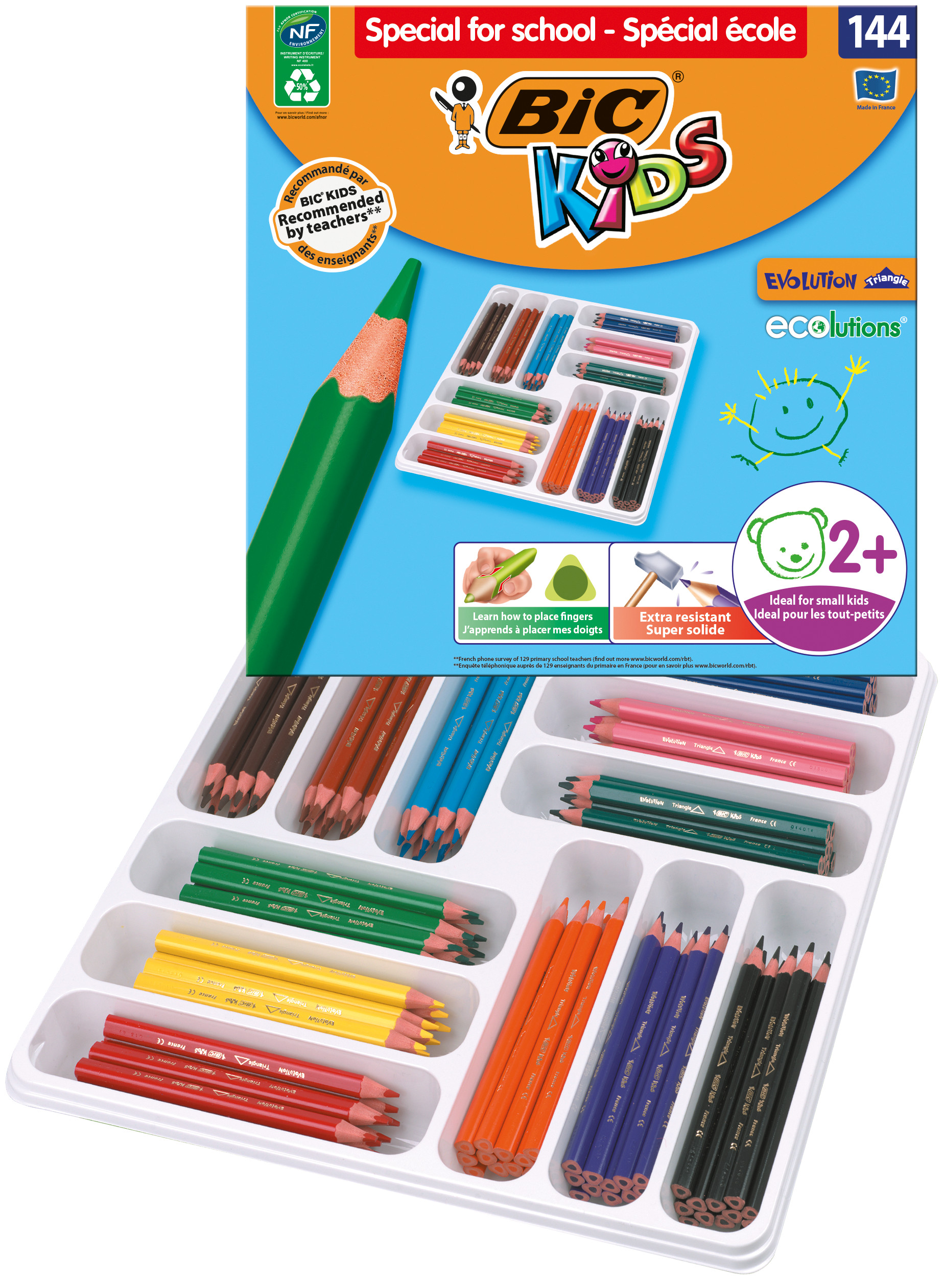 BIC Kids Evolution Triangle ECOlutions flamastry/kredki ołówkowe x 144