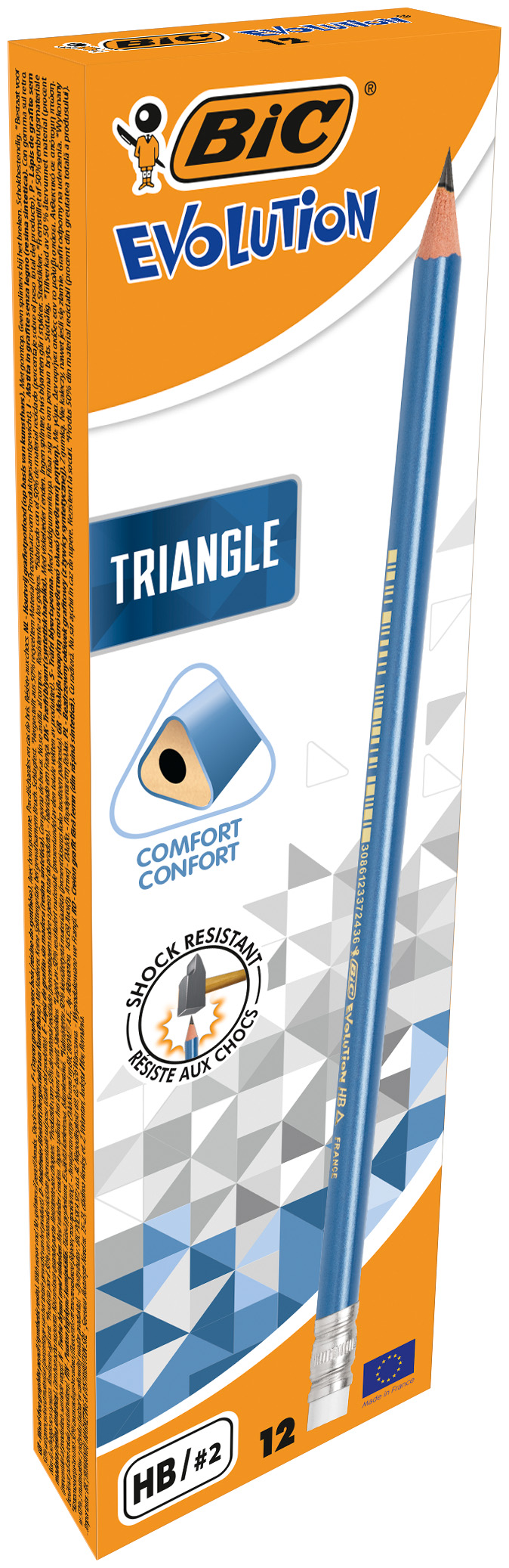 BIC® Evolution® Triangle ołówek grafitowy z gumką